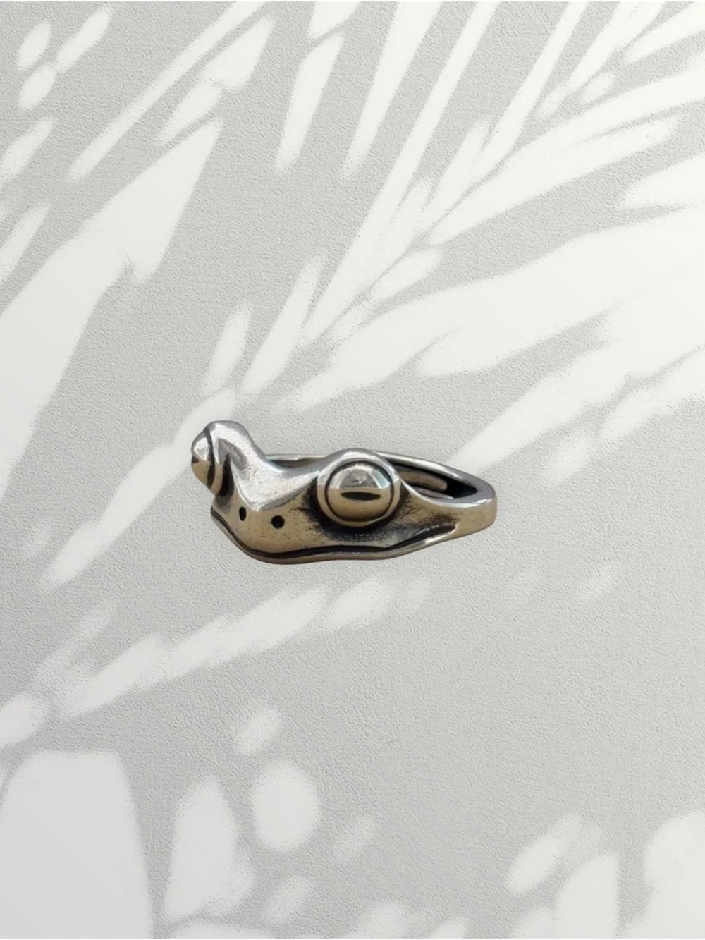 Sterling Silver Frog Ring - Sculpted Frog Design